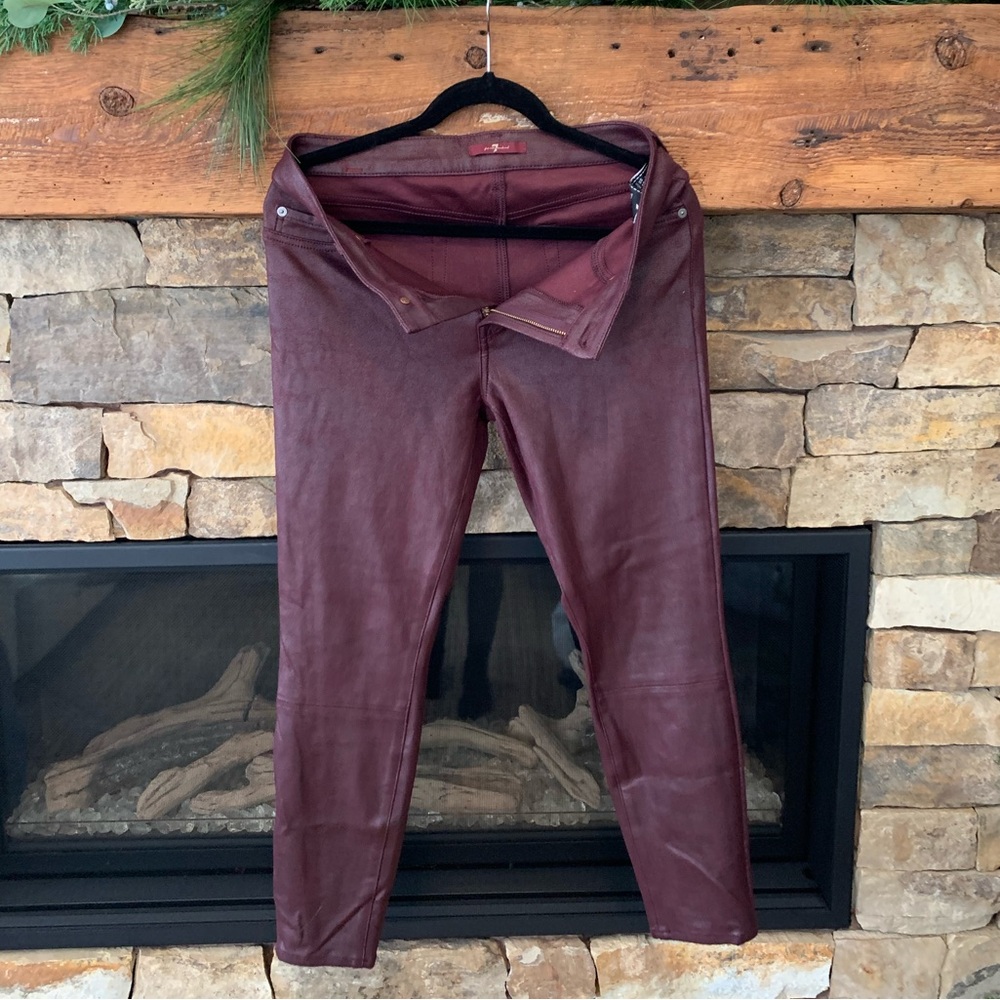 7 for all mankind burgundy skinny jeans size 30
